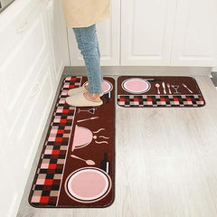 2 pcs set Kitchen , Bathroom ,HomeDecor Anti-Slip Absorbent Mat & Runner (M21)