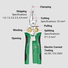 8-in-1 Multi-Functional Wire Stripper Scissors With Electrical Test